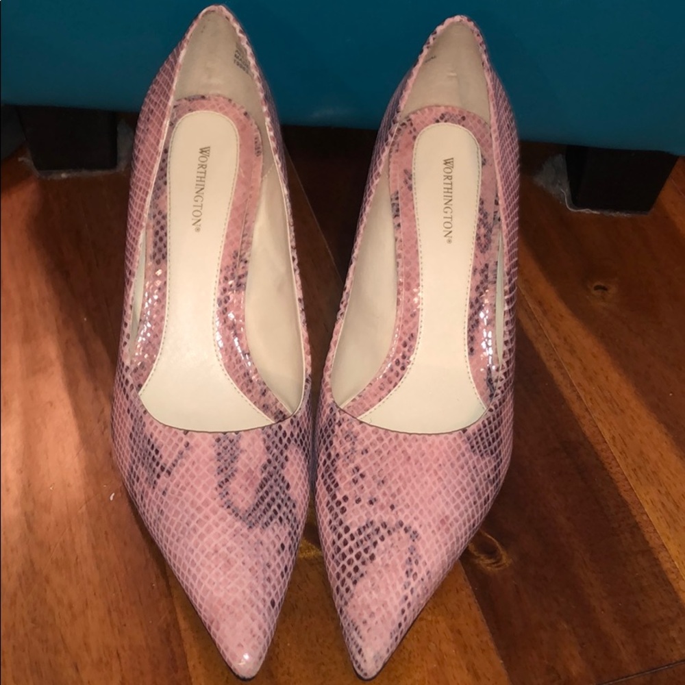 Worthington snake skin heels